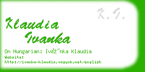 klaudia ivanka business card